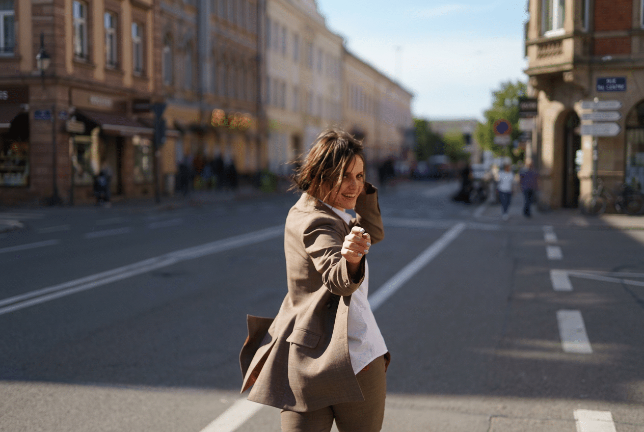 Femme engagée dans sa reconversion professionnelle sur son lieu de travail
